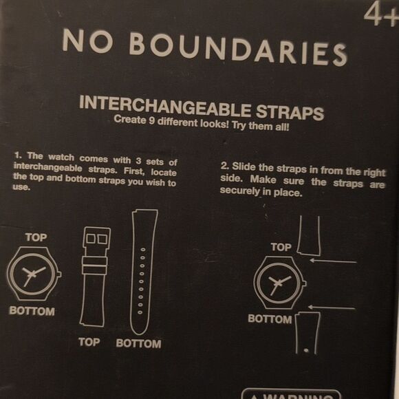 No Boundaries Watch with 3 sets of Interchangeable Straps 4+ yrs‎ NIP - Picture 6 of 7